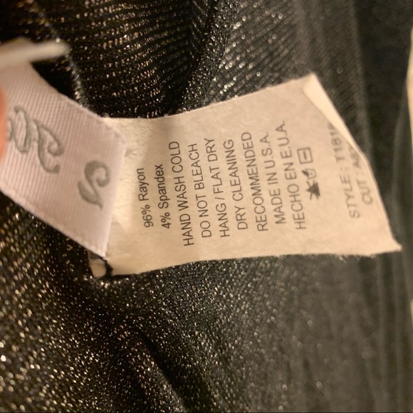 2 Hearts Cross Back Gray Silver Blouse Bat Wing - Picture 9 of 13